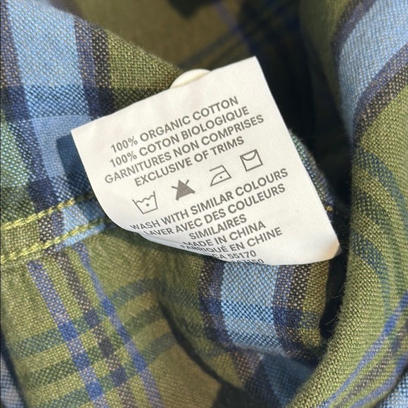 Frank & Oak Green and Blue Plaid Men's Shirt Size Large - Picture 6 of 7